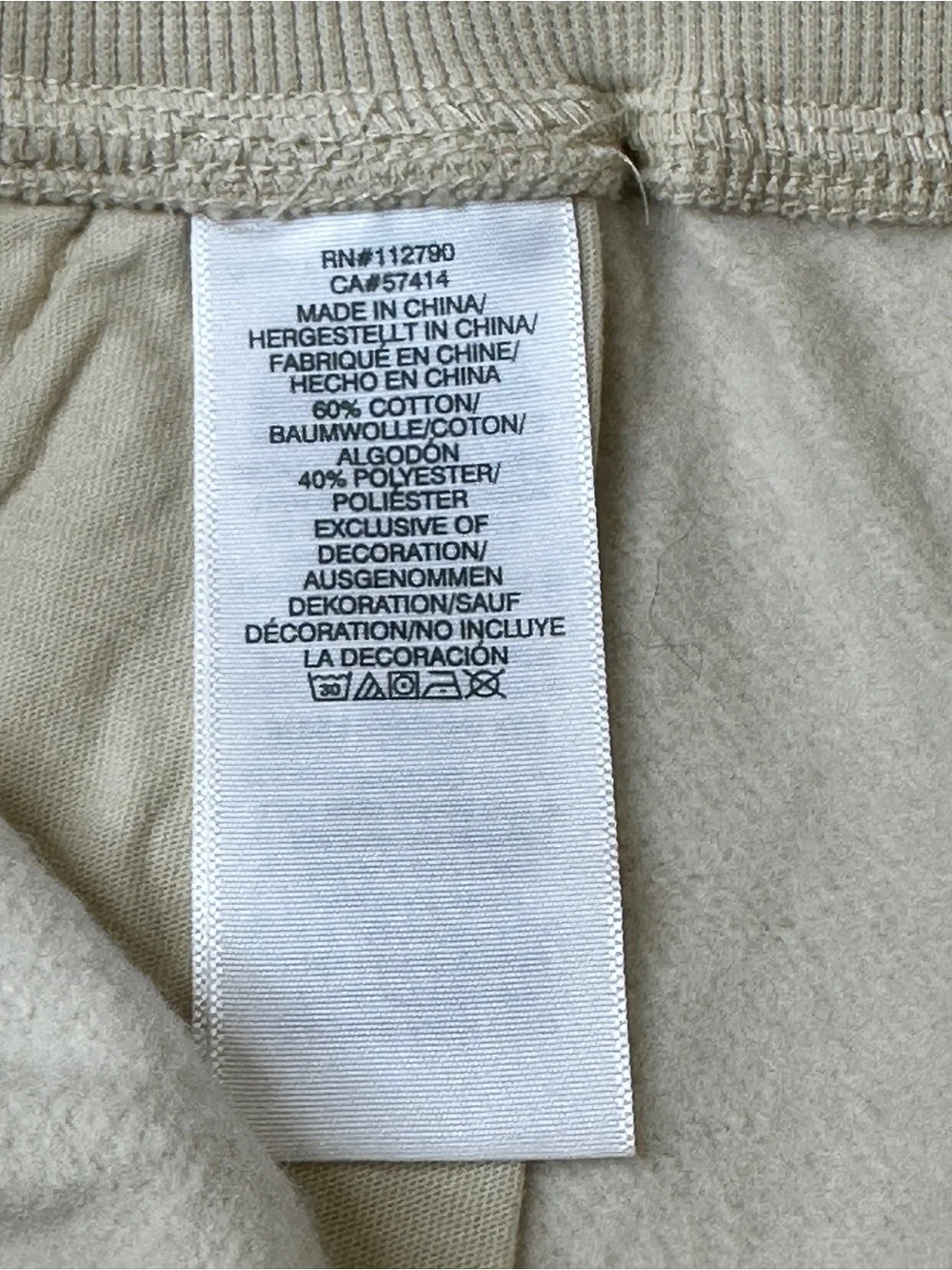 True Religion Buddha HS Jogger Sweatpants Fog Cream Off-White Men’s Large $109